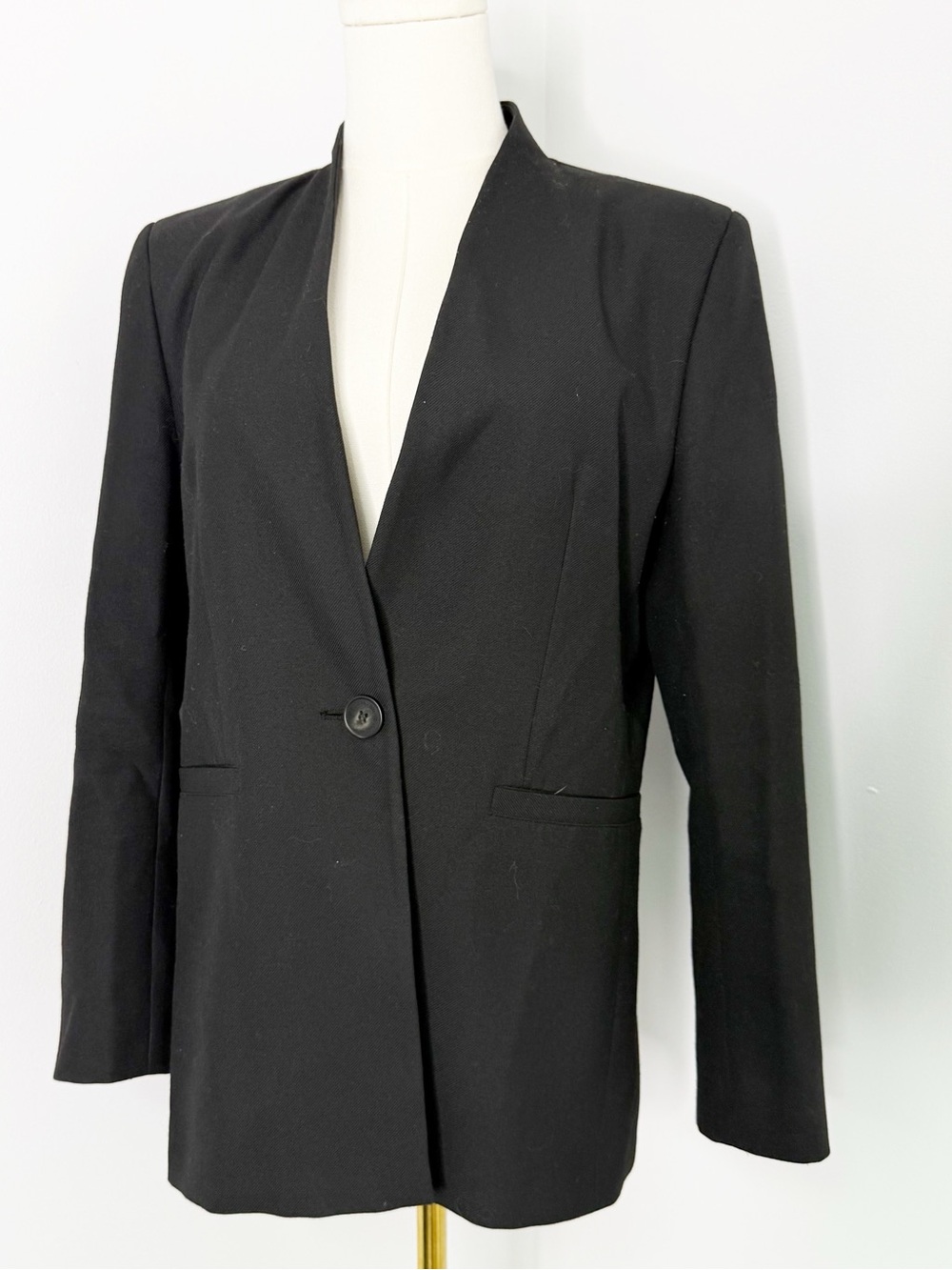 Vanessa Bruno Black One Button Blazer Size US 6 / FR 38 Career Jacket